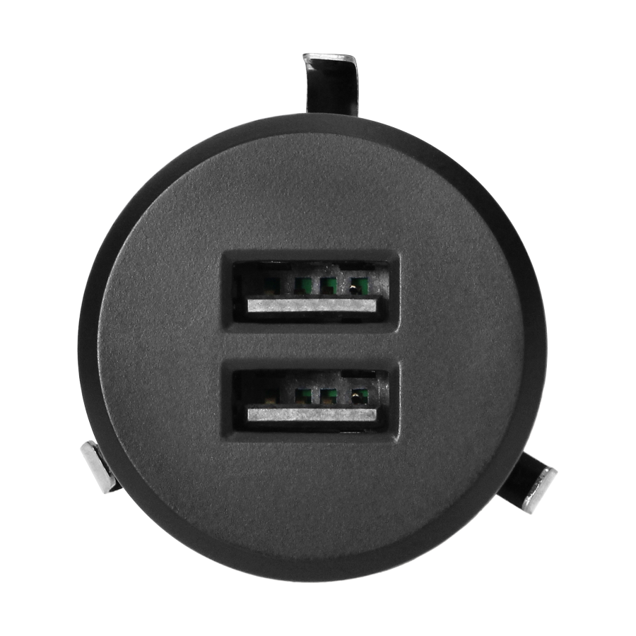 USB charger with power supply, black