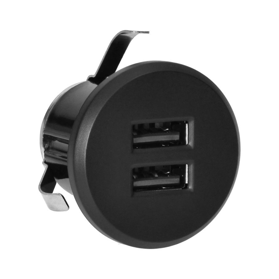 USB charger with power supply, black
