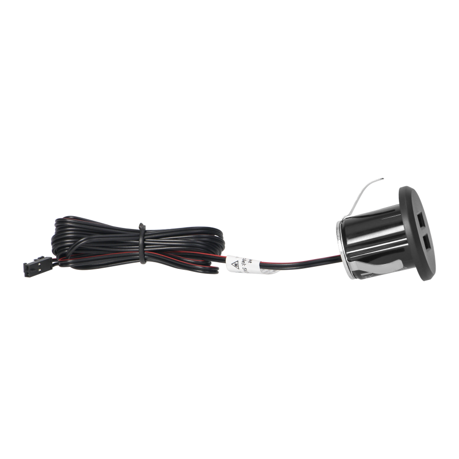 USB charger with power supply, black