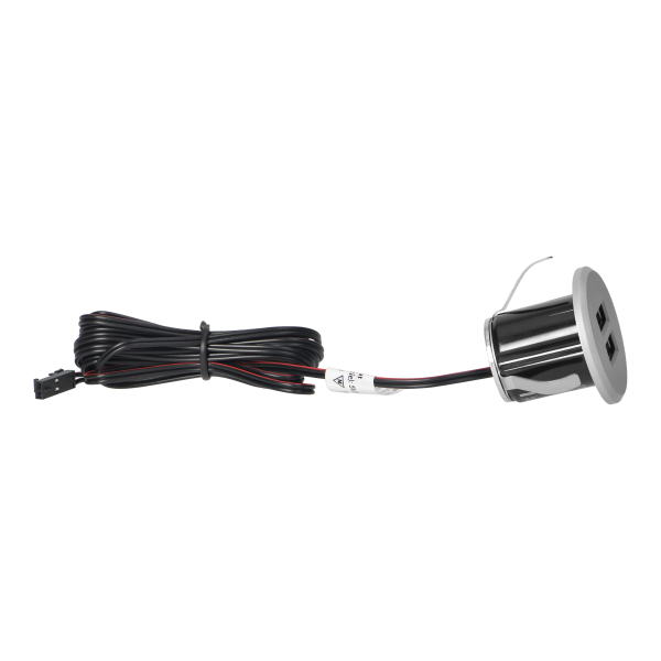 Recessed USB charger, 2XUSB 3.4A, silver