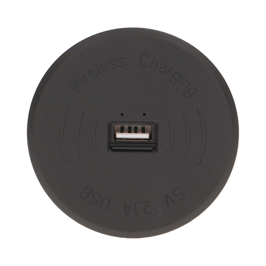 Bezprzewodowa ładowarka indukcyjna z dodatkowym portem USB, czarna