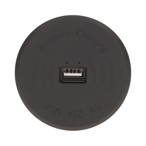 Wireless charger with an extra USB port, black