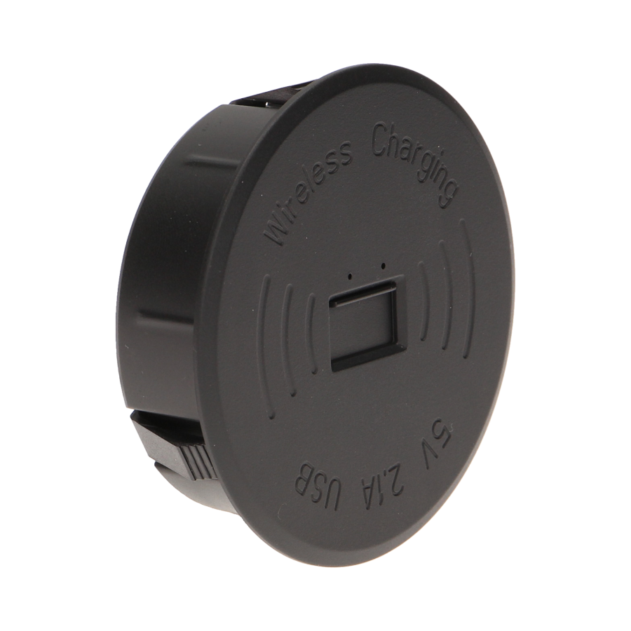 Wireless charger with an extra USB port, black