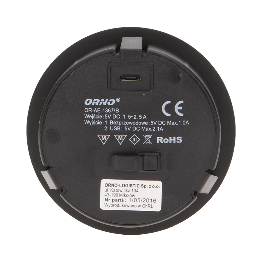 Wireless charger with an extra USB port, black