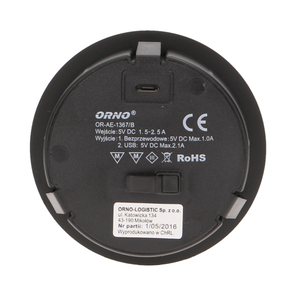 Wireless charger with an extra USB port, black