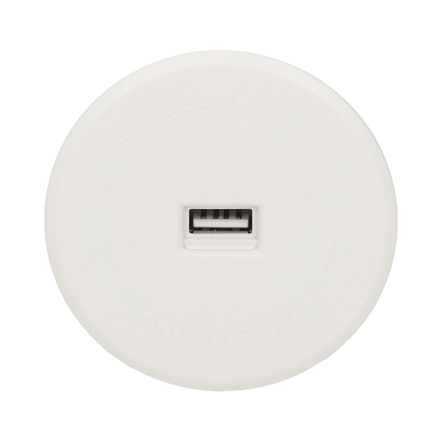 Bezprzewodowa ładowarka indukcyjna z dodatkowym portem USB, biała