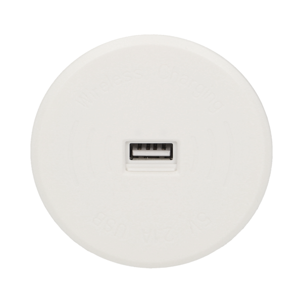 Bezprzewodowa ładowarka indukcyjna z dodatkowym portem USB, biała