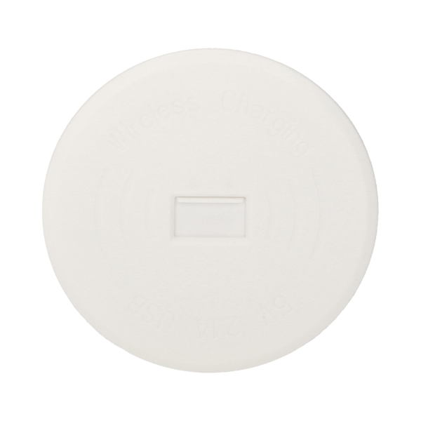 Wireless charger with an extra USB port, white