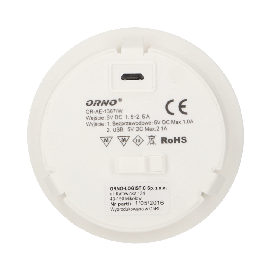 Wireless charger with an extra USB port, white