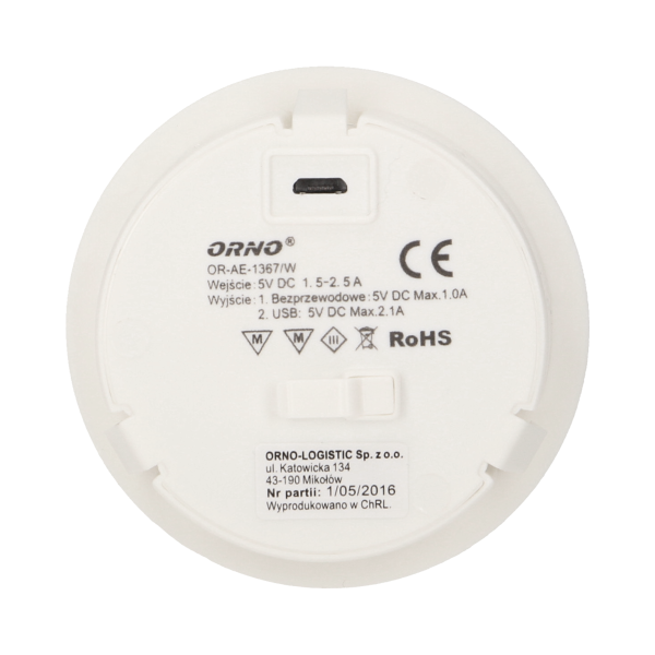 Wireless charger with an extra USB port, white