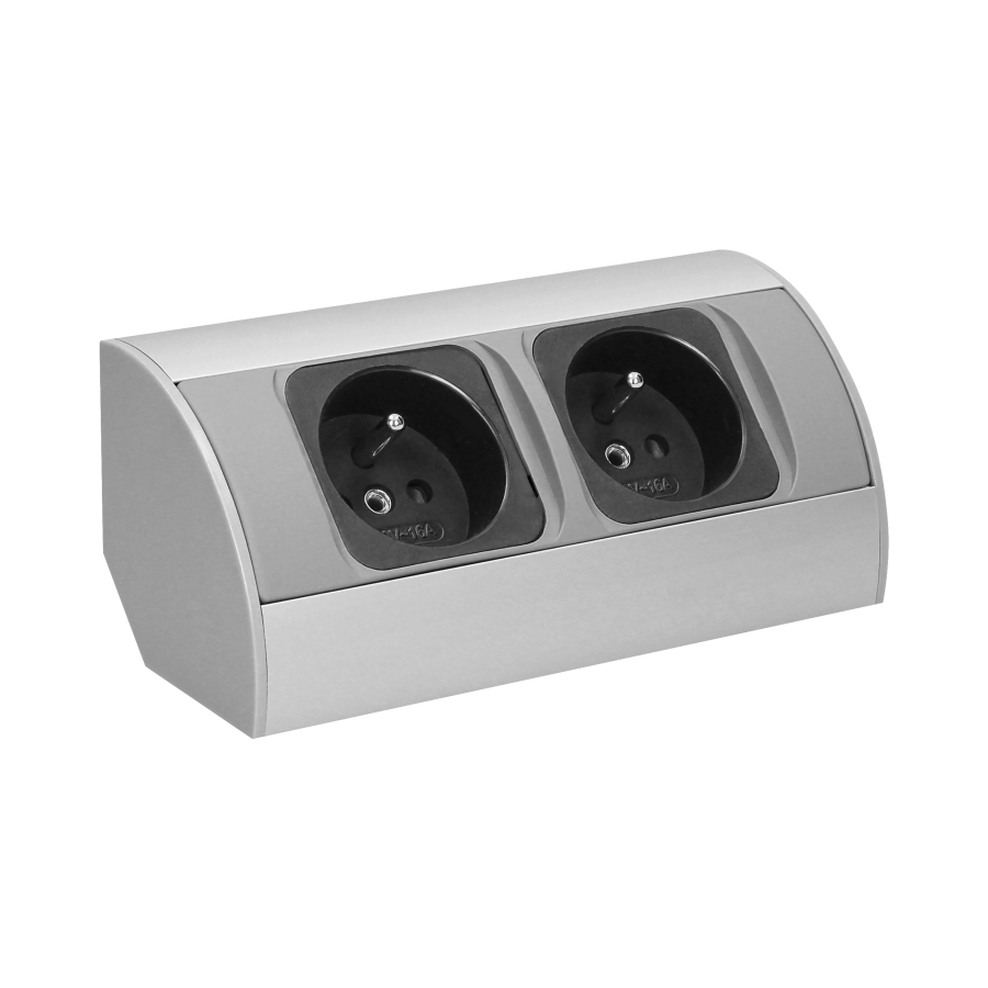Under-cabinet electrical socket, grey