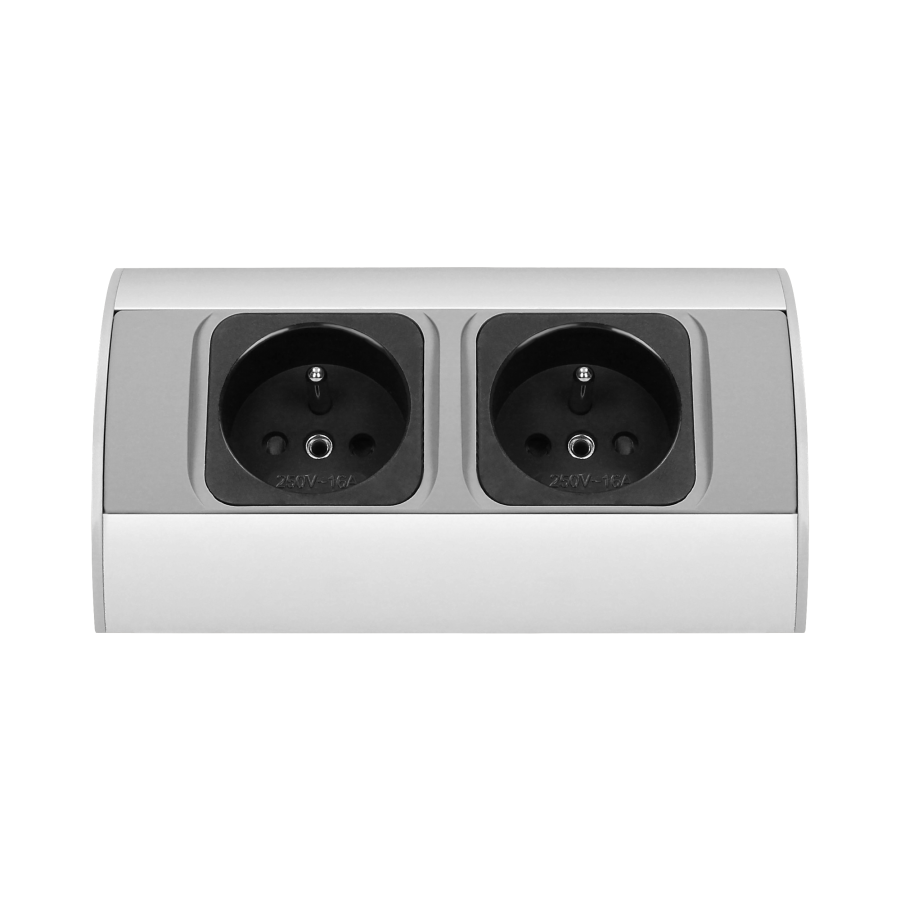 Under-cabinet electrical socket, grey