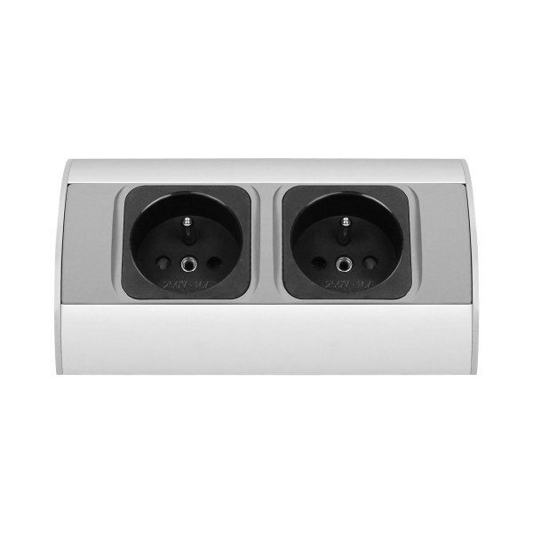 Under-cabinet electrical socket, grey