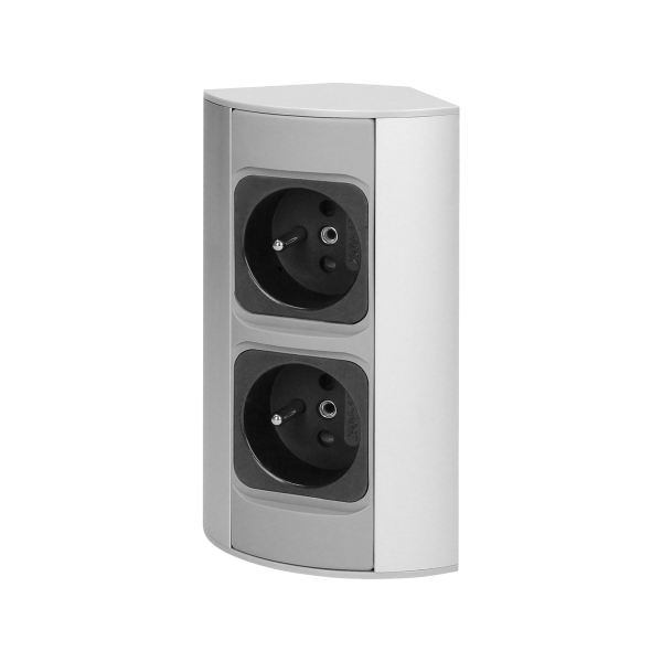 Under-cabinet electrical socket, grey