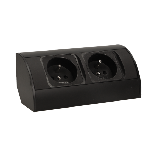 Under-cabinet electrical socket, black