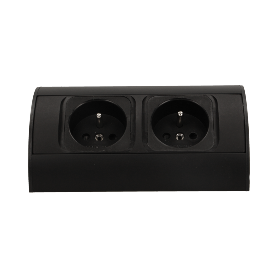 Under-cabinet electrical socket, black