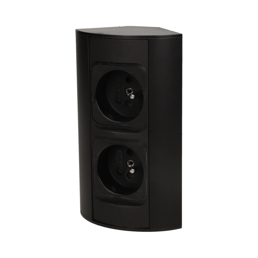 Under-cabinet electrical socket, black