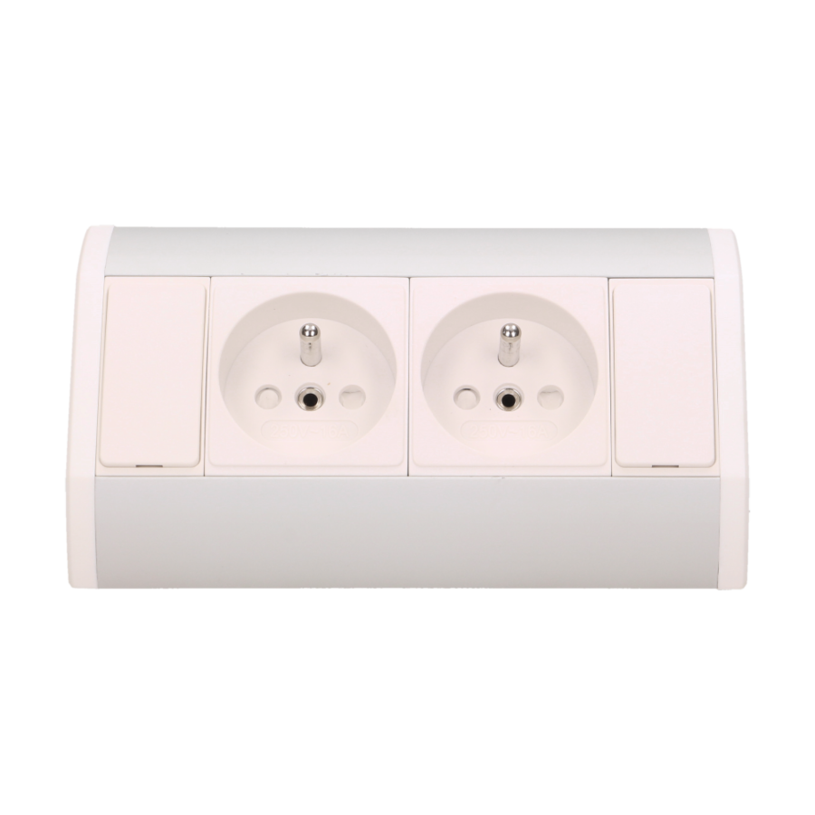 Furniture socket, silver-white