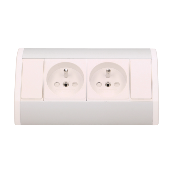 Furniture socket, silver-white
