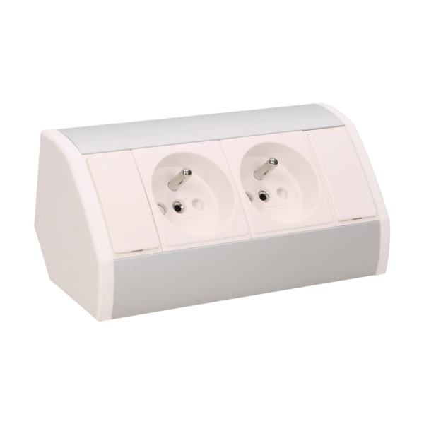 Furniture socket, silver-white