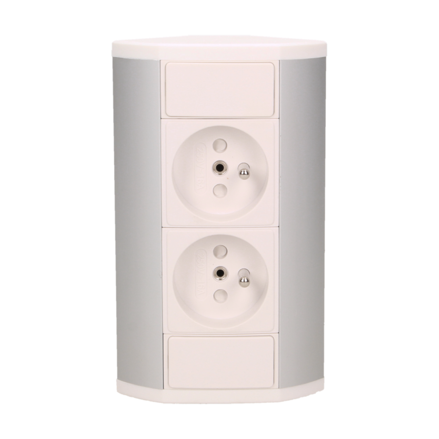 Furniture socket, silver-white