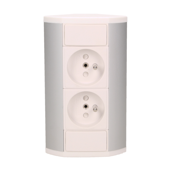 Furniture socket, silver-white