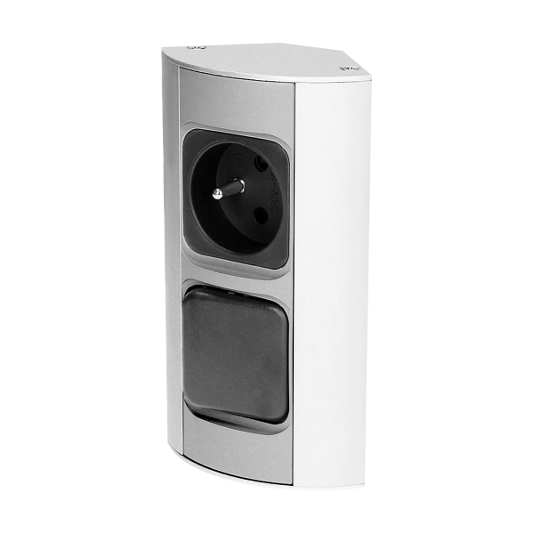 Gniazdo meblowe z wyłącznikiem, 1x2P+Z