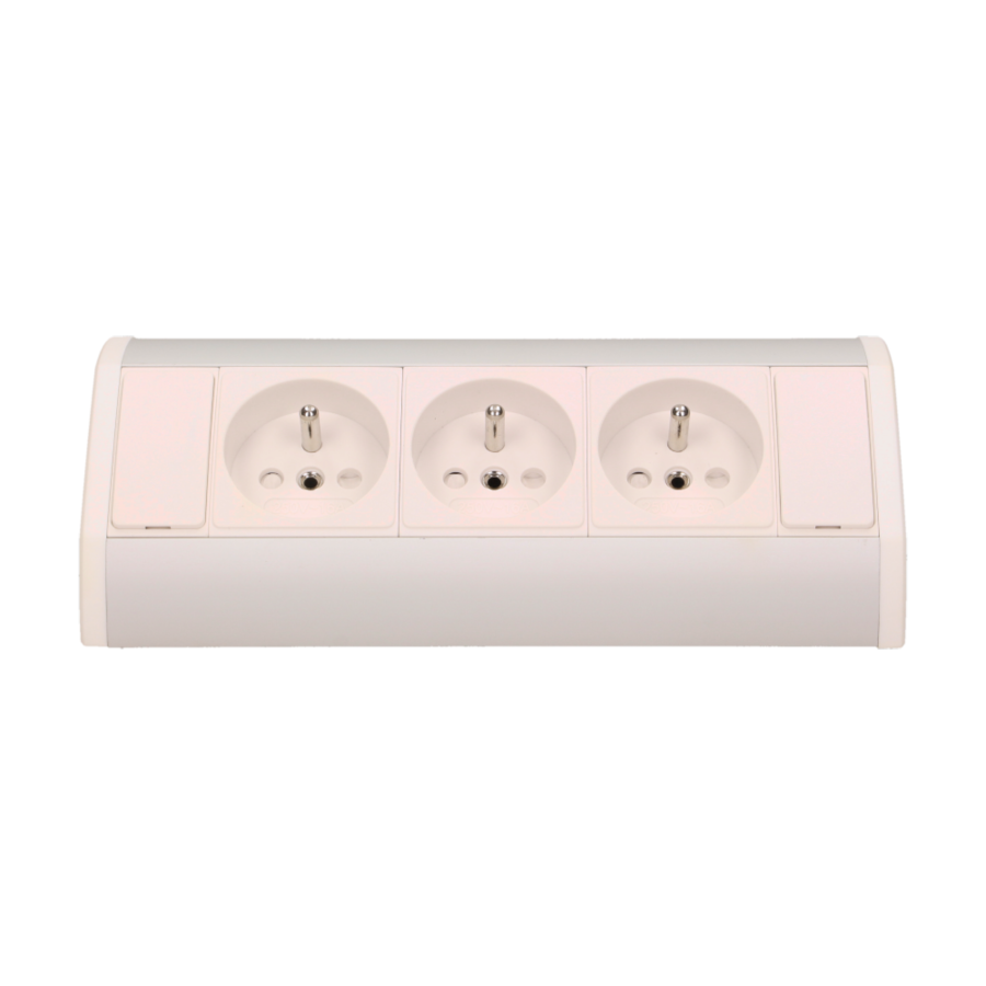 Furniture socket, silver-white