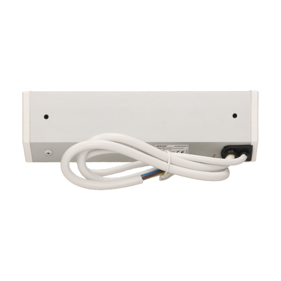 Gniazdo meblowe 2x2P+Z z wyłącznikiem, biało-srebrne