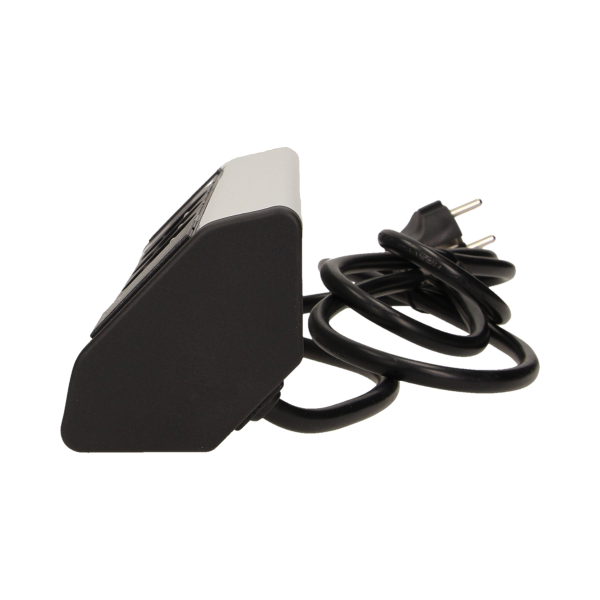 Gniazdo meblowe z ładowarką USB i przewodem 1,8m, 3x2P+Z, 2xUSB