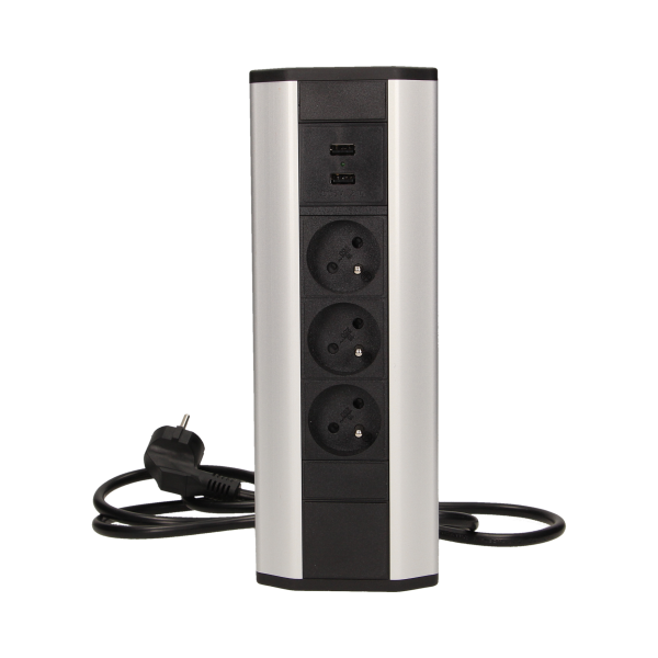 Furniture socket with USB charger and 1.8m cable