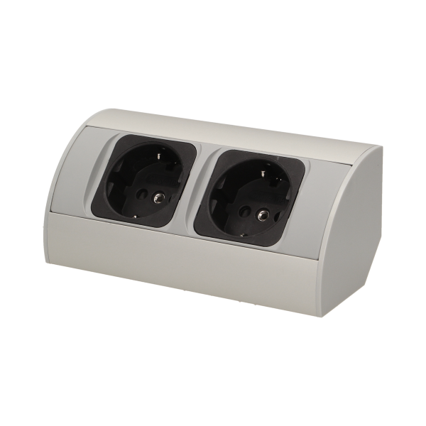 Under-cabinet electrical socket, grey, schuko Under-cabinet electrical socket, grey, schuko