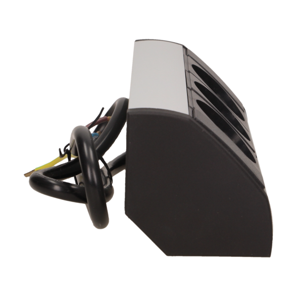 Gniazdo meblowe 3x2P+Z, schuko, czarno-srebrne Gniazdo meblowe 3x2P+Z, schuko, czarno-srebrne