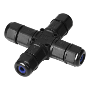 4-way cable connector (X-type), IP68, 3x4mm2, 450V/25A