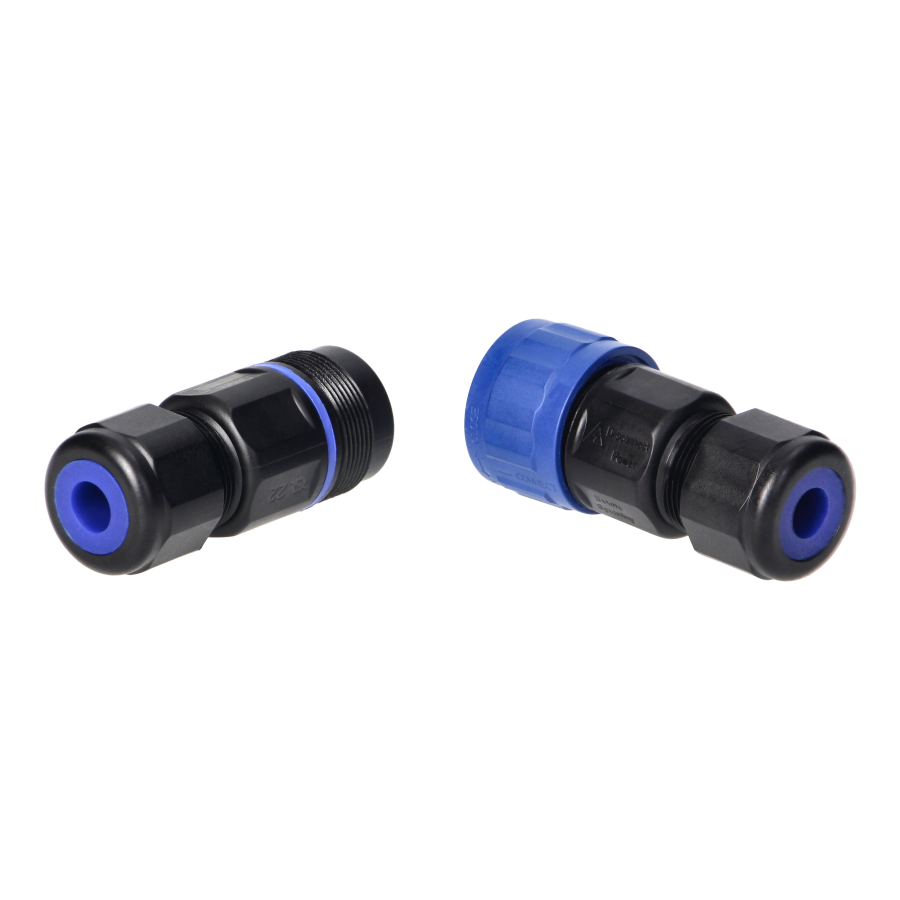 Cable connector, socket and plug, 5x4mm², IP68