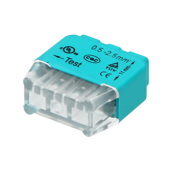 Złączka instalacyjna wciskana 3-przewodowa; na drut 0,75-2,5mm²; IEC 300V/24A 100 szt.