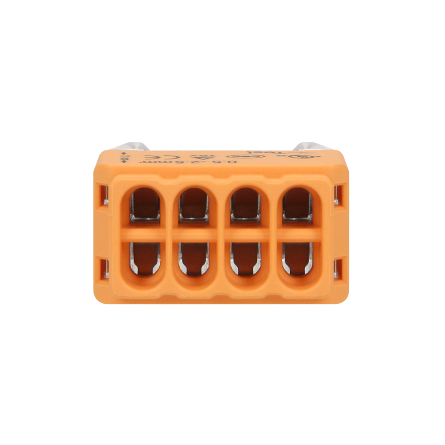Installation push-in connector for 8 cables (rigid cable 0.75-2.5mm2), IEC 300V/24A, blister pack 8 pcs.