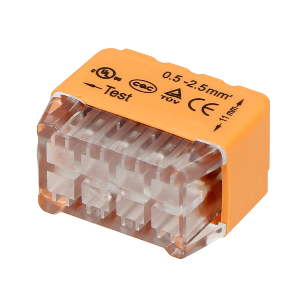 Złączka instalacyjna wciskana 8-przewodowa; dwurzędowa; na drut 0,75-2,5mm²; IEC 300V/24A 50 szt.