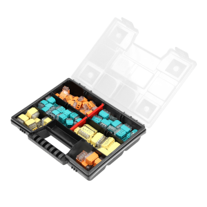 Zestaw złączek instalacyjnych HOUSE, 123 sztuk. Wciskane: 30x 2-przew. 30x 3-przew. 25x 4-przew. 20x 5-przew. 10x 6-przew. 8x 8-przew.