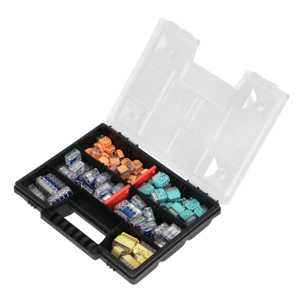 APARTMENT PREMIUM - set of 109pcs of installation push-in (30x2, 30x3, 12x5) and clamp connectors (20x2, 12x3, 5x5) in a box.