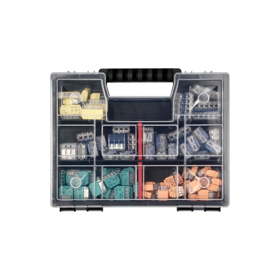 APARTMENT PREMIUM - set of 109pcs of installation push-in (30x2, 30x3, 12x5) and clamp connectors (20x2, 12x3, 5x5) in a box.