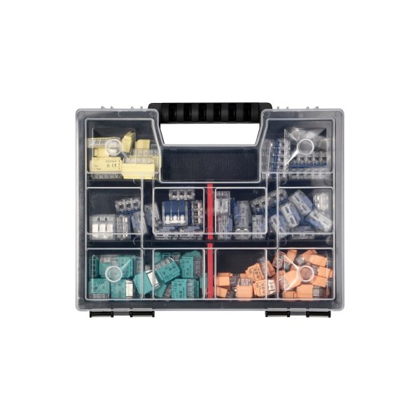 APARTMENT PREMIUM - set of 109pcs of installation push-in (30x2, 30x3, 12x5) and clamp connectors (20x2, 12x3, 5x5) in a box.