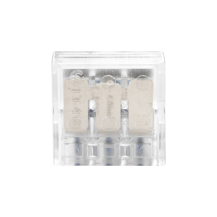 3-wire clamp splicing connector; for wire 0.75-4mm²; IEC 450V/32A, 10 pcs.