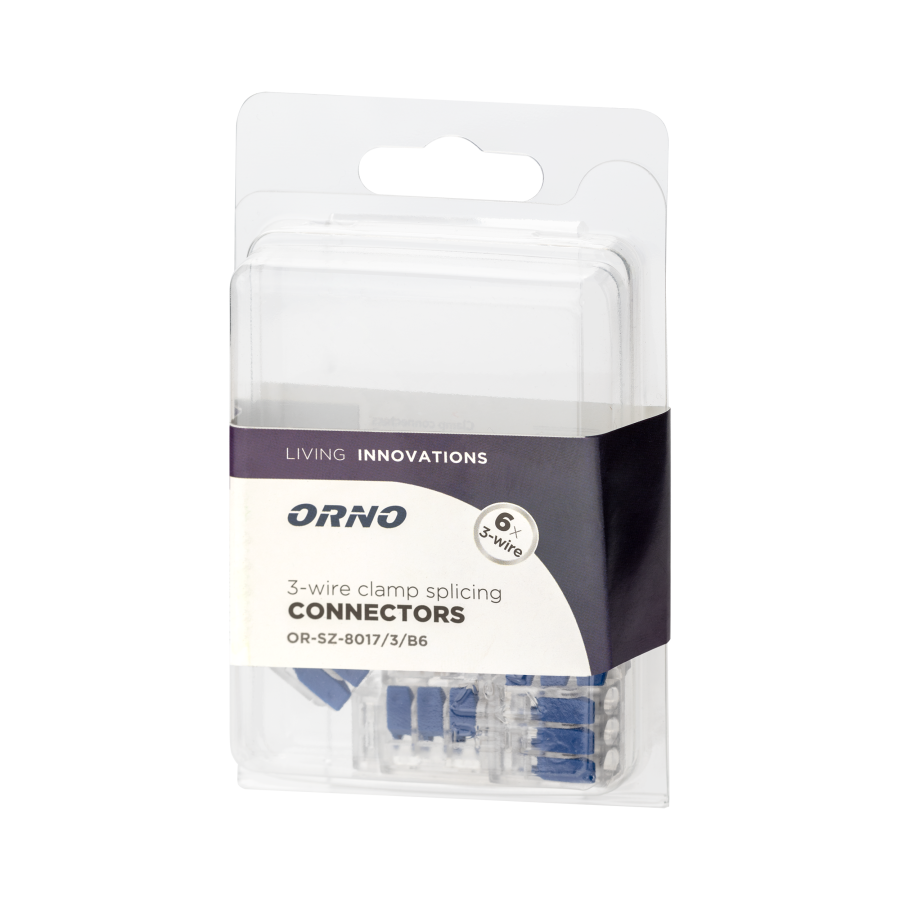 3-wire clamp splicing connector; for wire 0.75-4mm²; IEC 450V/32A, blister pack 6 pcs.