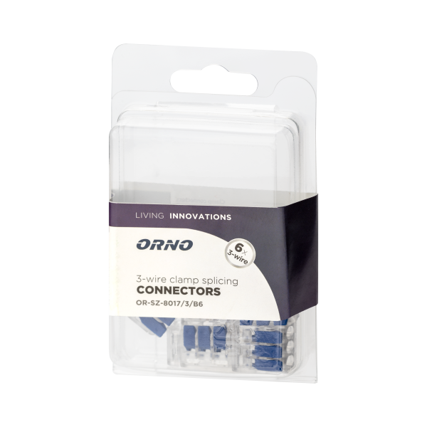 3-wire clamp splicing connector; for wire 0.75-4mm²; IEC 450V/32A, blister pack 6 pcs.