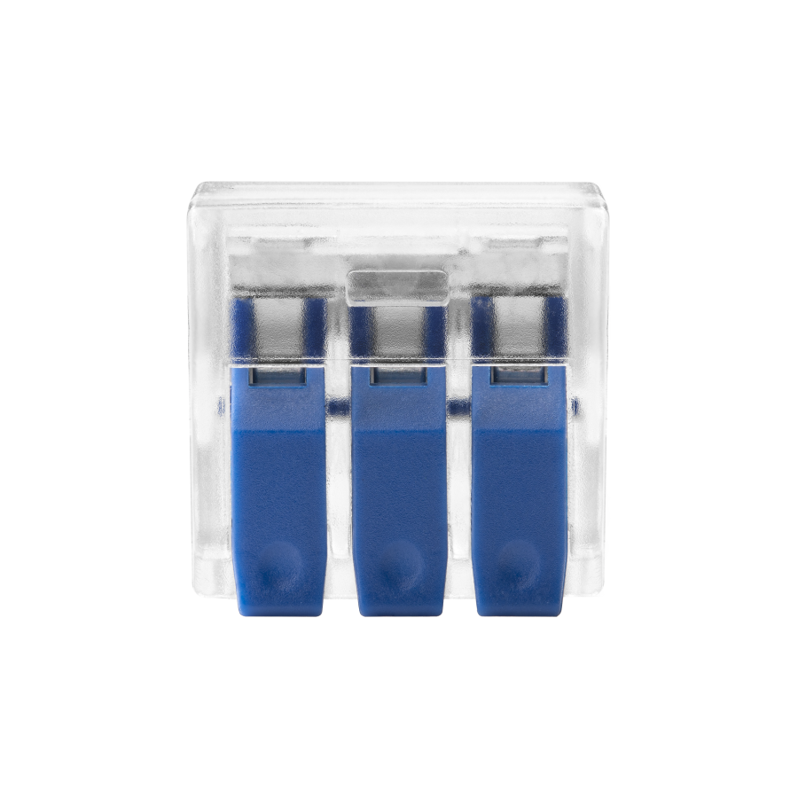 3-wire clamp splicing connector; for wire 0.75-4mm²; IEC 450V/32A, blister pack 6 pcs.