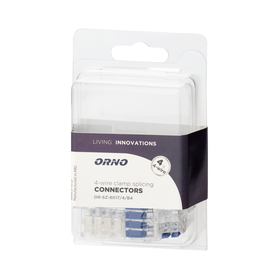 4-wire clamp splicing connector; for wire 0.75-4mm²; IEC 450V/32A, blister pack 4 pcs.