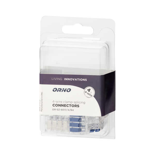 4-wire clamp splicing connector; for wire 0.75-4mm²; IEC 450V/32A, blister pack 4 pcs.