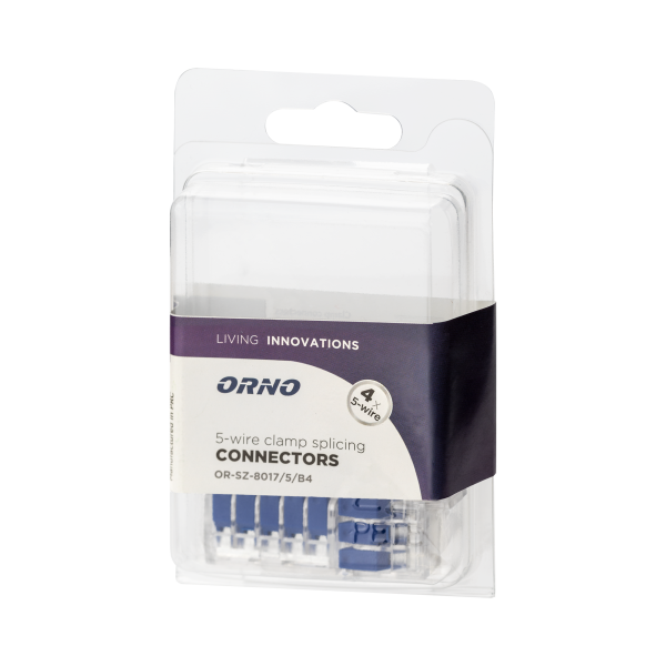 5-wire clamp splicing connector; for wire 0.75-4mm²; IEC 450V/32A, blister pack 4 pcs.