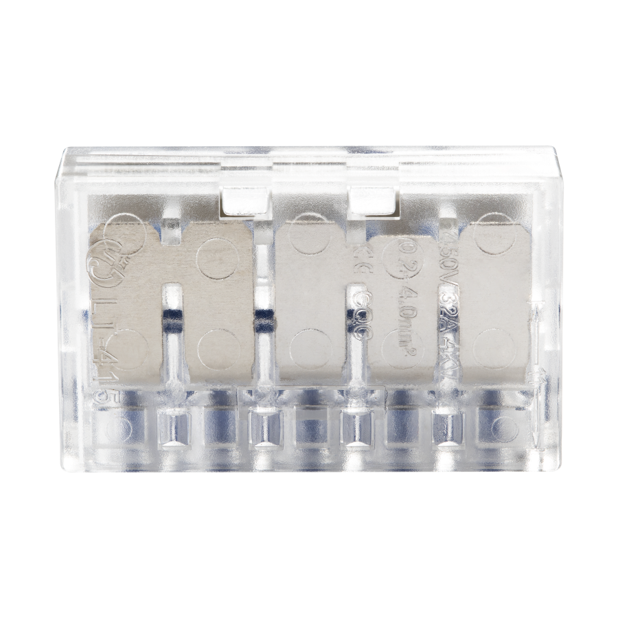 5-wire clamp splicing connector; for wire 0.75-4mm²; IEC 450V/32A, 50 pcs.